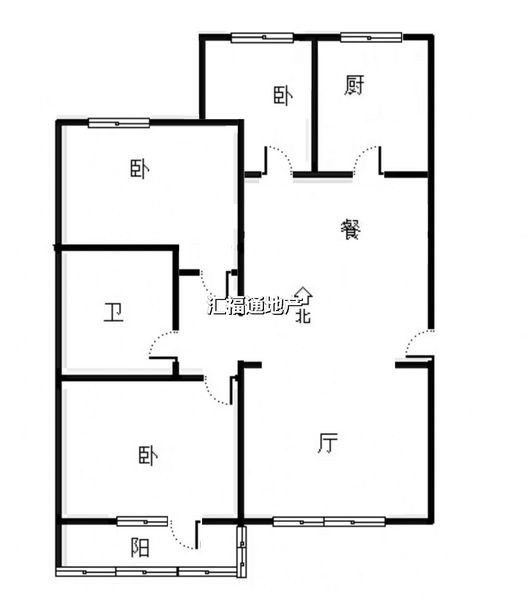 蓝天网架厂小区3室2厅1卫户型图