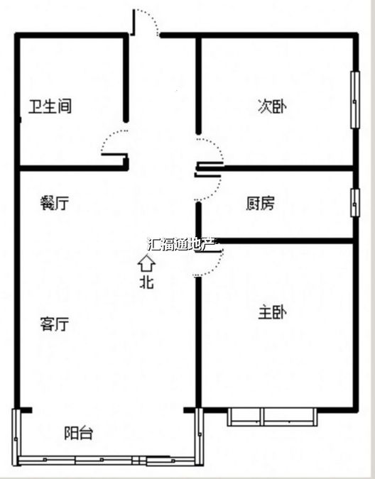 翡翠城（涿郡东区）2室1厅1卫户型图