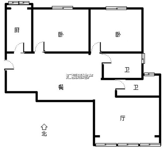 鸿盛凯旋门2室1厅1卫户型图
