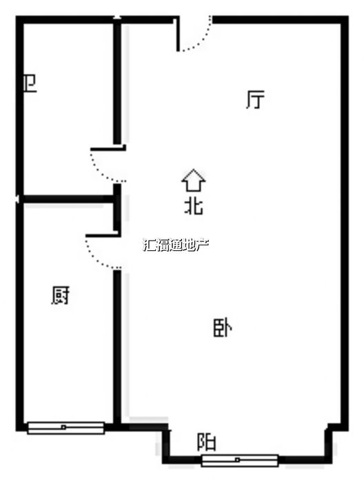 名流美域1室1厅1卫户型图