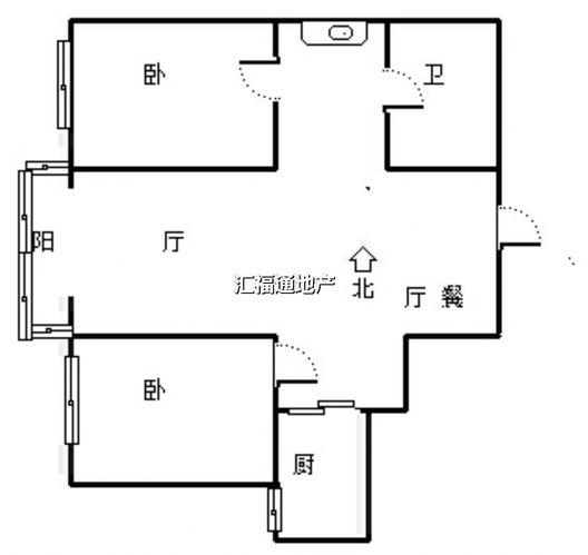 公园壹号2室2厅1卫户型图