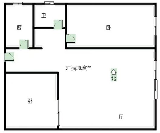 新加坡花园2室1厅1卫户型图