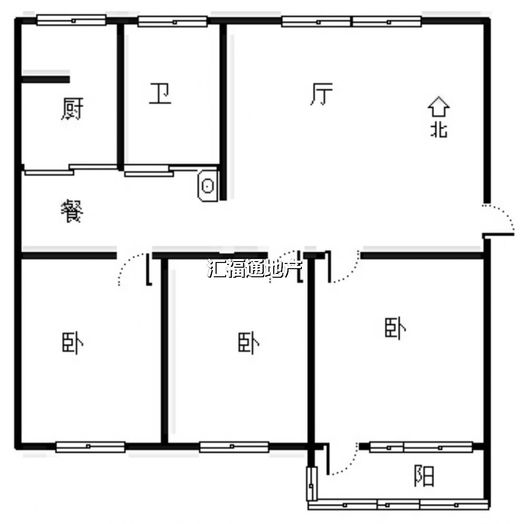 石油报社家属院3室2厅1卫户型图