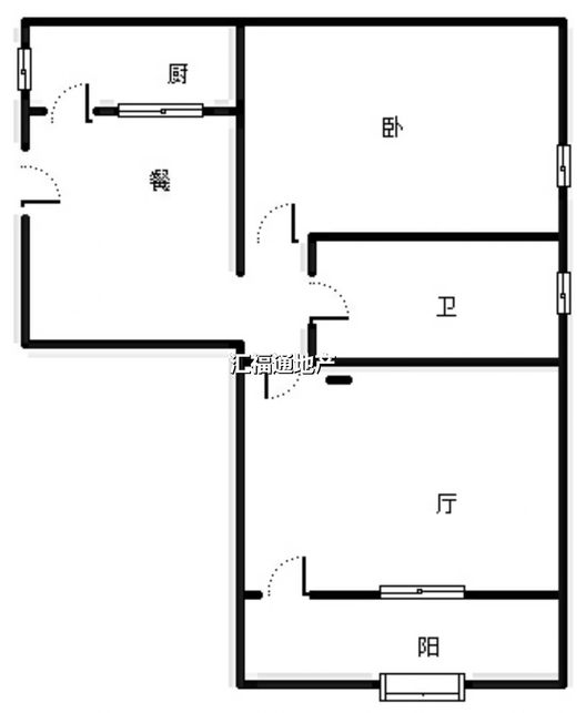 桥东粮食局小区2室1厅1卫户型图