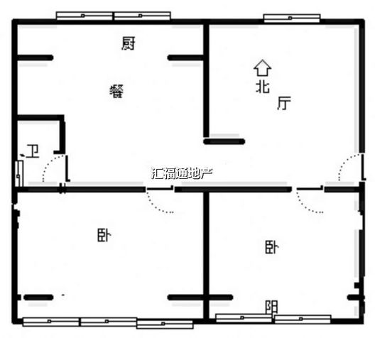 天龙小区（一期）2室2厅1卫户型图