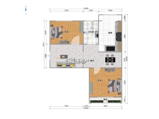 联育中学小区2室1厅1卫户型图