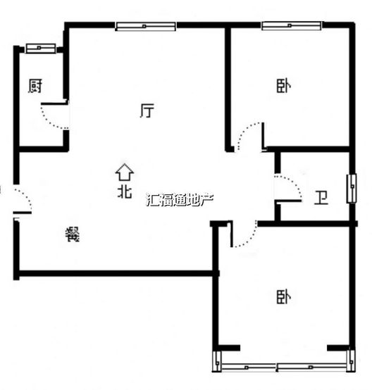 天筑逸城2室2厅1卫户型图