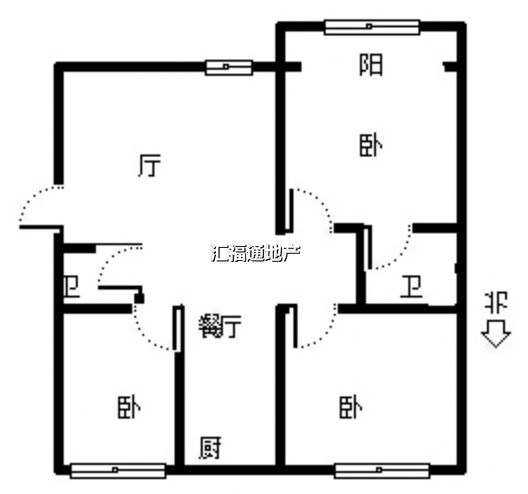 天保郦景3室2厅2卫户型图