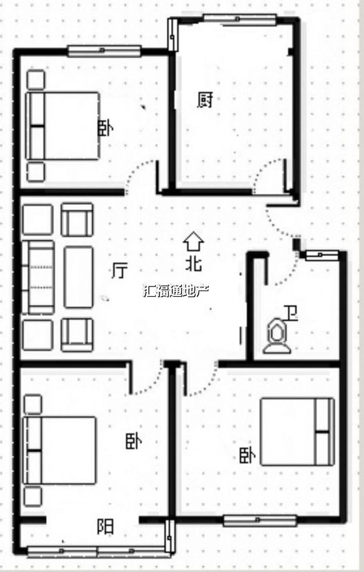 晨光小区3室1厅1卫户型图