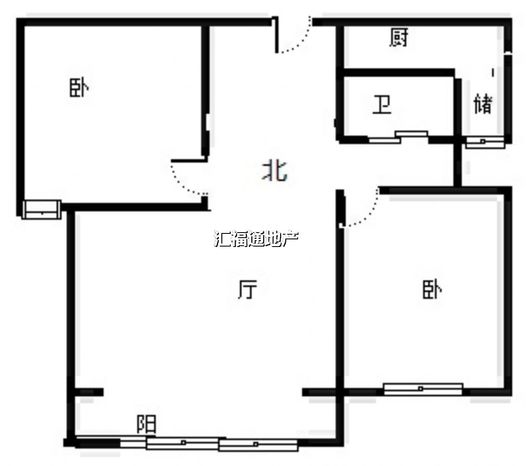 君临天下御景园2室2厅1卫户型图
