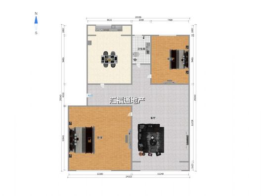 职教中心家属院2室2厅1卫户型图