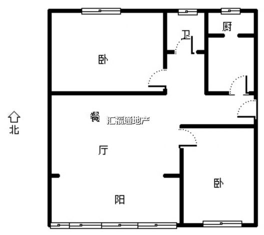 职教中心家属院2室1厅1卫户型图
