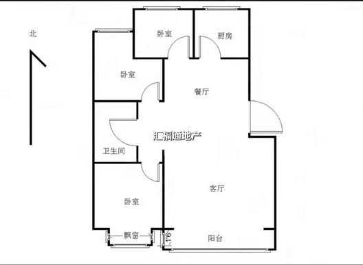 军欣家园3室2厅1卫户型图