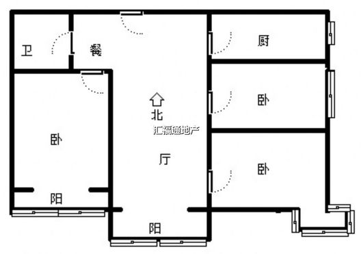 水岸花城3室2厅1卫户型图