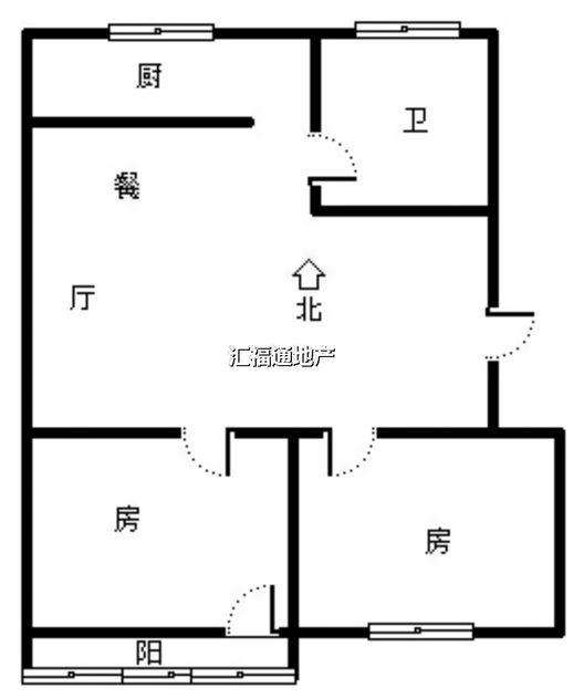 邱庄居民小区2室2厅1卫户型图