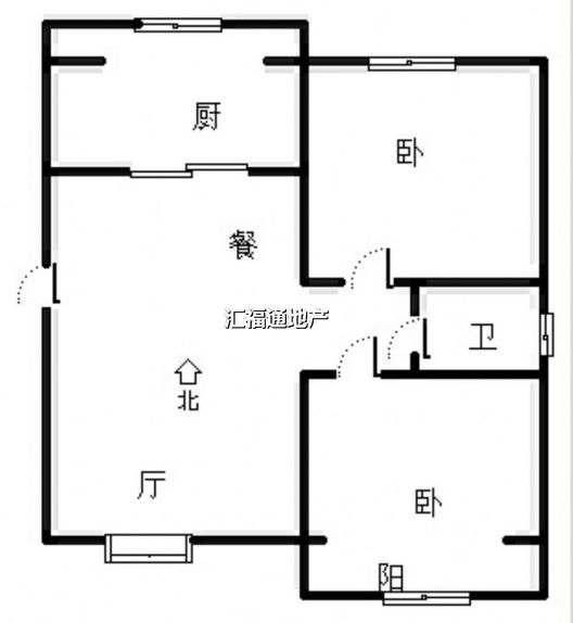 联合小区四号院2室2厅1卫户型图