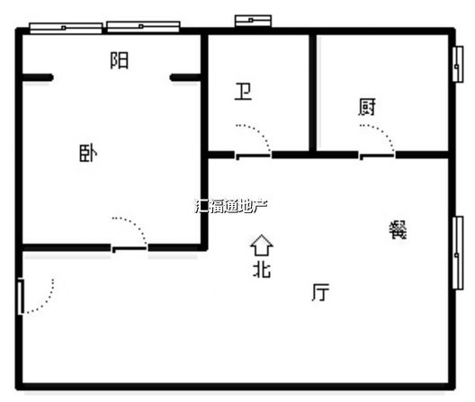 水岸花城1室1厅1卫户型图