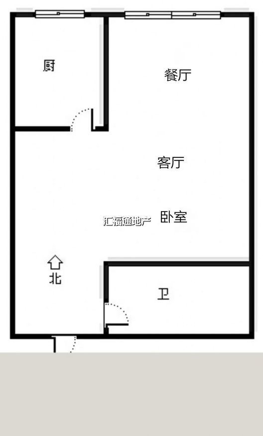 惠友旺角1室2厅1卫户型图