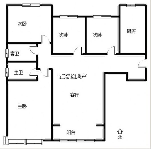 鸿坤理想湾4室1厅2卫户型图