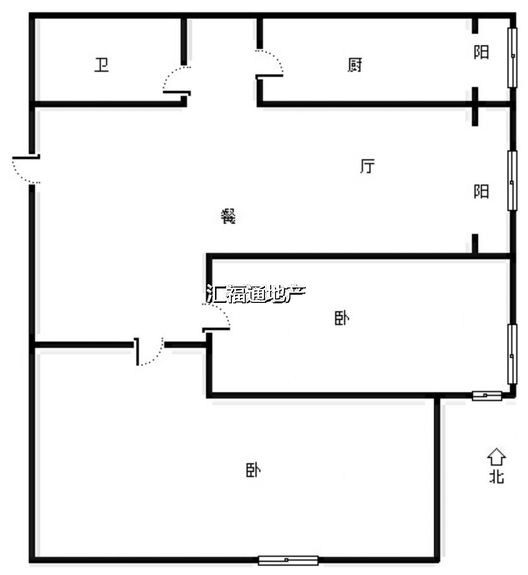 紫竹园二期（太阳城）2室1厅1卫户型图