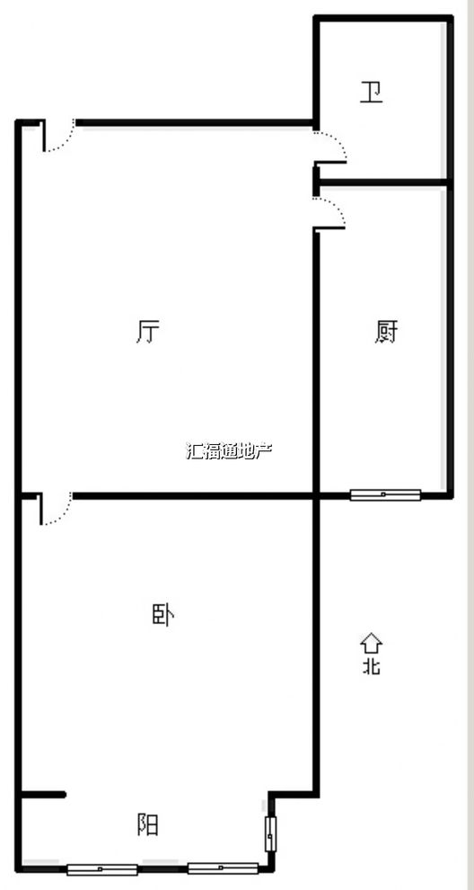 联合七号院1室1厅1卫户型图