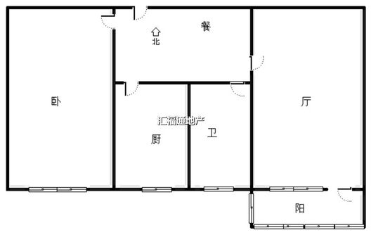 桥东粮食局小区1室2厅1卫户型图