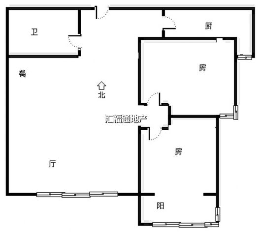 联合一号院2室2厅1卫户型图