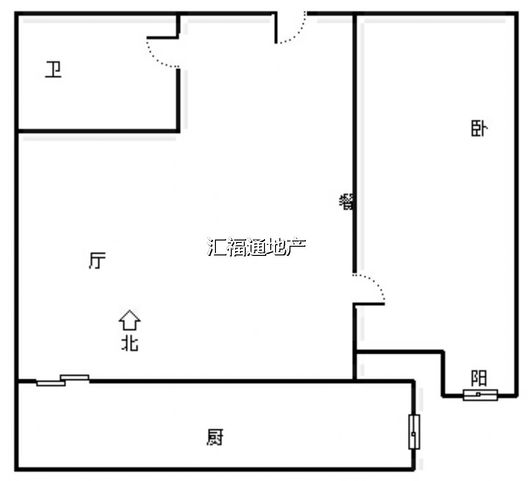 东林家园1室1厅1卫户型图