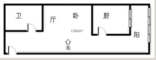 善水永利花园1室1厅1卫户型图