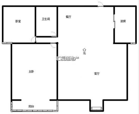 水岸花城2室2厅1卫户型图