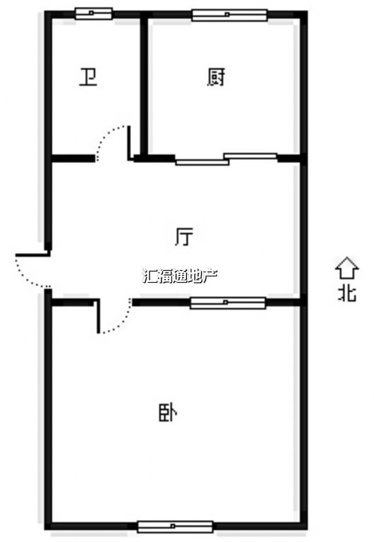 凌云厂家属院1室1厅1卫户型图