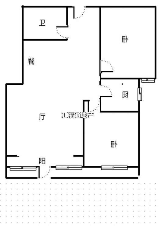天保绿城2室2厅1卫户型图