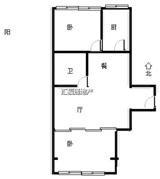 金竹花园2室2厅1卫户型图