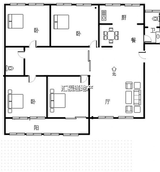 燕赵花园4室2厅2卫户型图