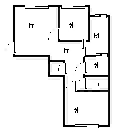 富力花园3室1厅2卫户型图