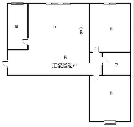北京理想城2室2厅1卫户型图