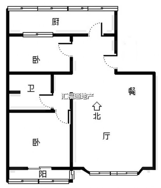 名流枫景五期2室2厅1卫户型图