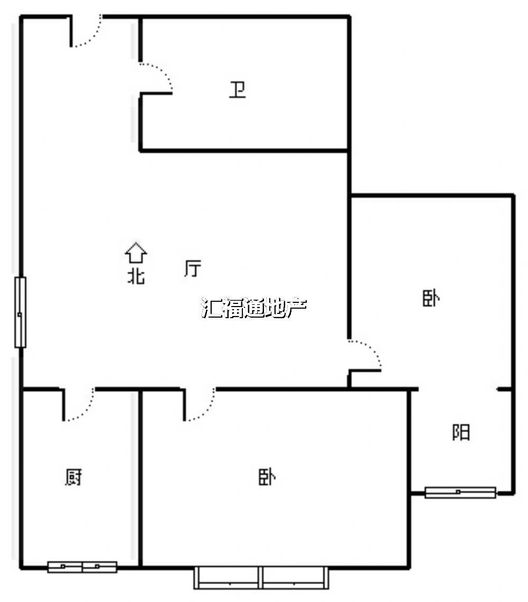 金隅地质嘉园2室2厅1卫户型图