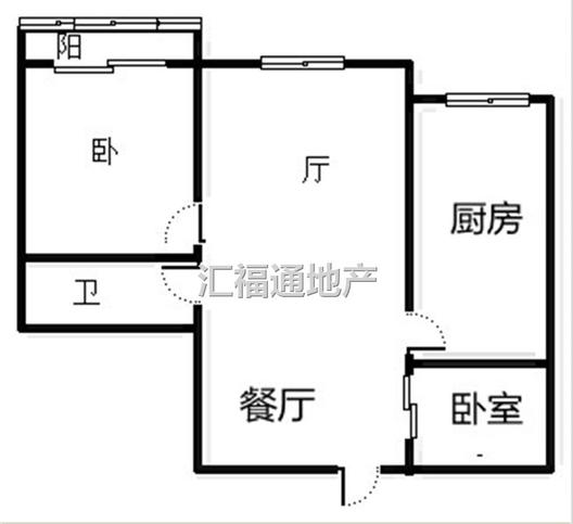 华泰豪庭2室1厅1卫户型图