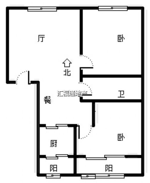 绿茵家园2室2厅1卫户型图