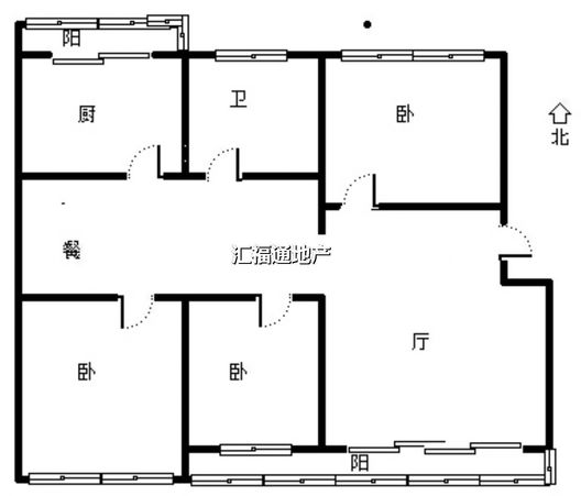 鹏润四季花园3室2厅1卫户型图