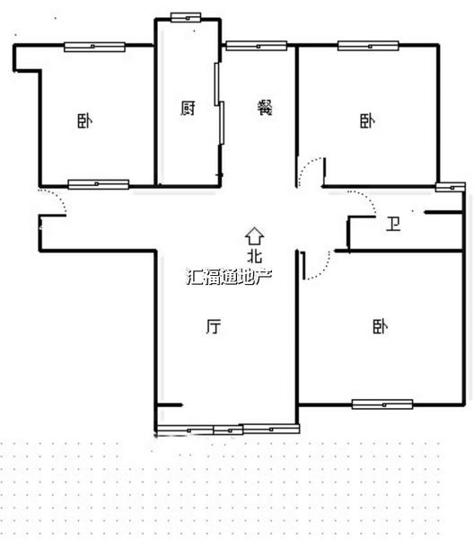 香邑溪谷玫瑰园3室2厅1卫户型图