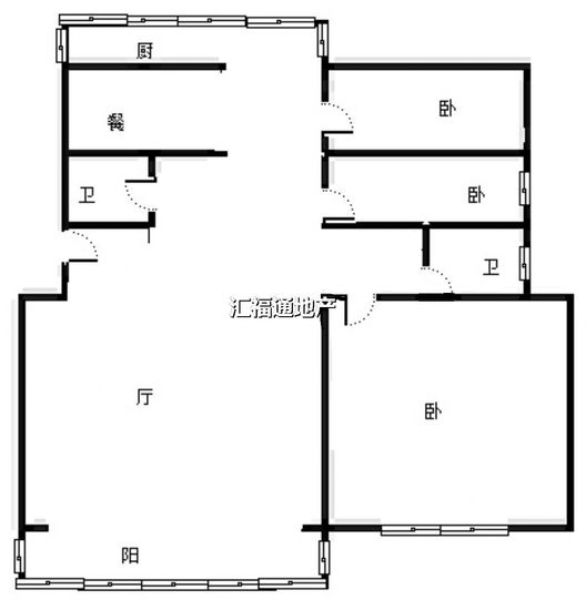 水乡园3室2厅2卫户型图