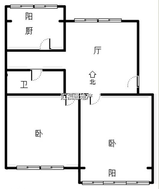 双塔中学小区2室1厅1卫户型图