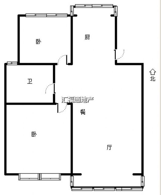 水岸花城2室2厅1卫户型图