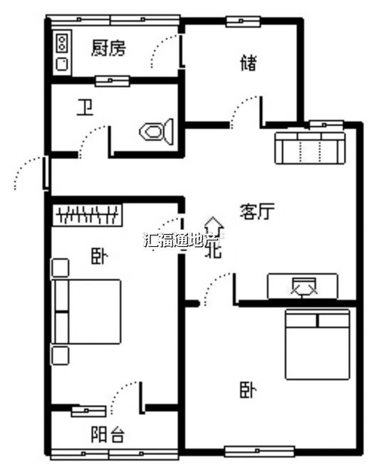 永济秀园2室2厅1卫户型图