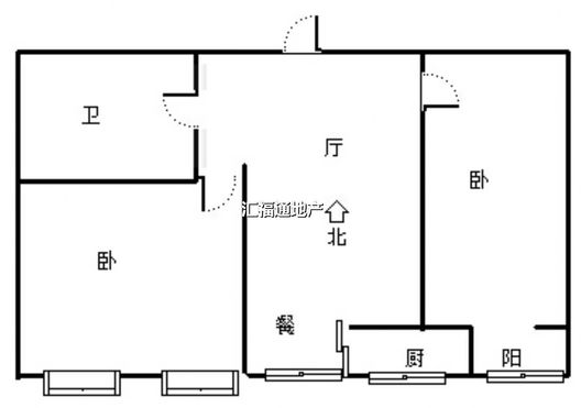 名流枫景五期2室2厅1卫户型图