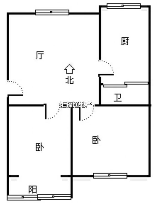 双塔中学小区2室1厅1卫户型图