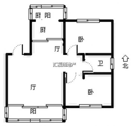 银城小区2室2厅1卫户型图