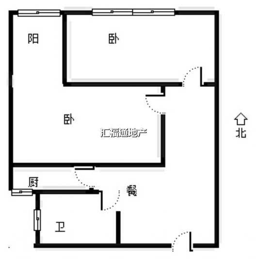 新加坡花园2室1厅1卫户型图